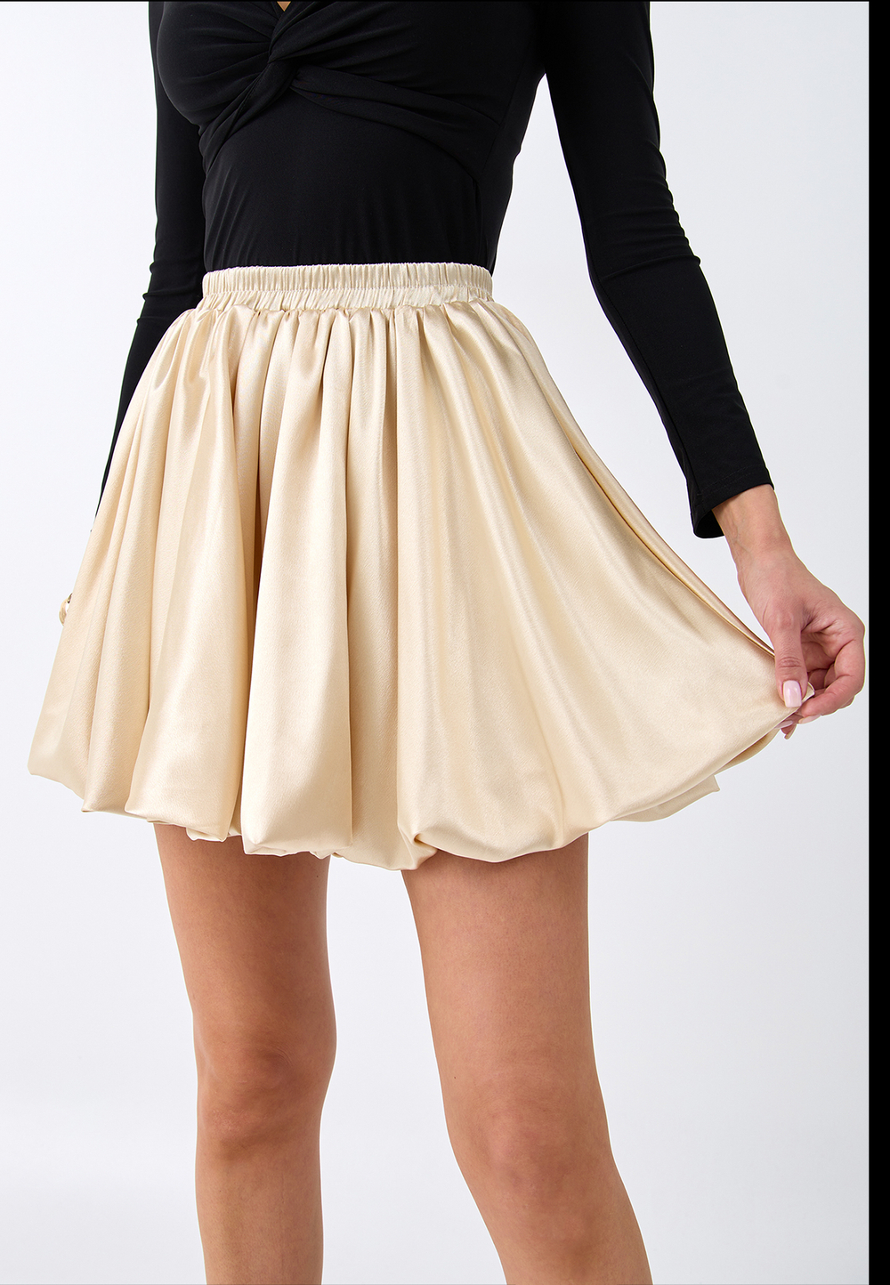 Юбка баллон мини желтая