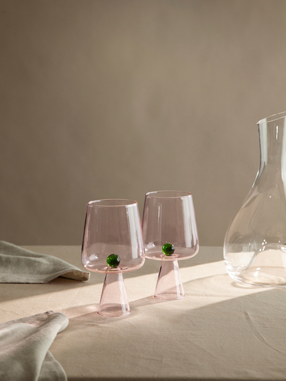 Набор бокалов для вина orb, 400 мл, розовый/зеленый, 2 шт.