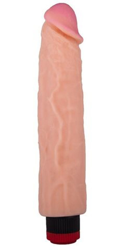 Вибратор-реалистик с розовой головкой - 26,2 см.