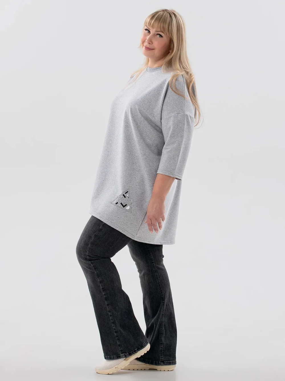 Кофта оверсайз больших размеров теплая туника