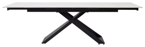 Стол LIVORNO 180 MATT WHITE MARBLE SOLID CERAMIC / BLACK