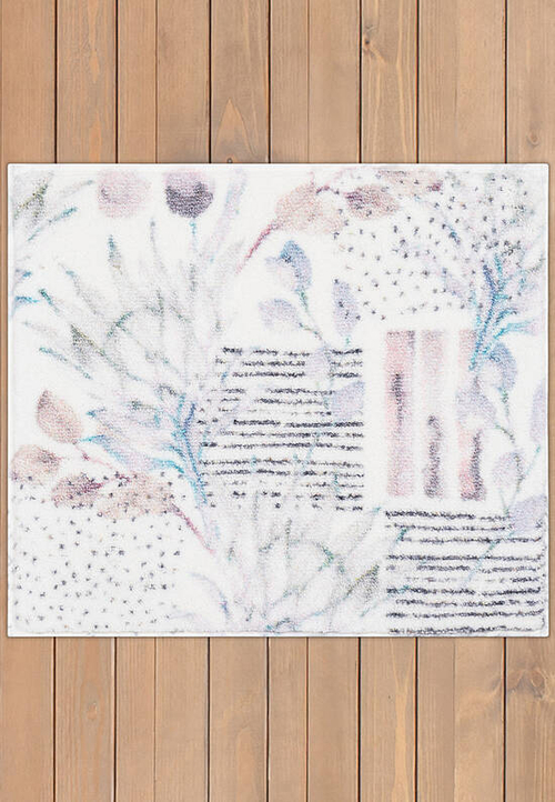 Коврик для ванной Confetti Bath Bella Artichoke Flower 01 White квадрат (50*57 см)