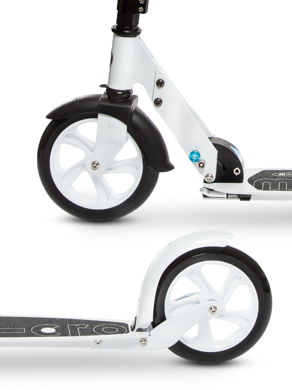 Колесо 200 мм белое (блистер, abec 9)