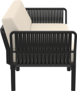 Диван пластиковый двухместный с подушками Siesta Contract Portofino Lounge, черный, бежевый