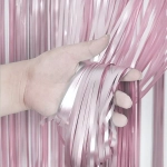 Занавес фольгированный «Дождь» ш1м, в2м (матовый), Розовый