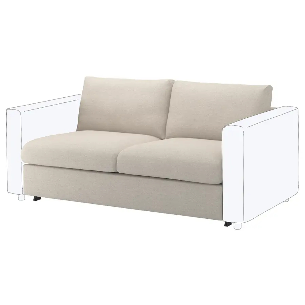 2-местная секция - IKEA VIMLE/ВИМЛЕ ИКЕА, 83х98х160 см, бежевый