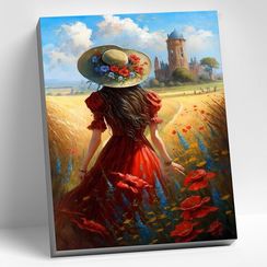 Rəqəmlərlə rəngləmə \ Картина по номерам (40х50) ПОЛЕВОЙ ПЕЙЗАЖ