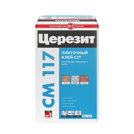 Клей для плитки Церезит (Ceresit) CM 117 Elast, эластичный, 25 кг