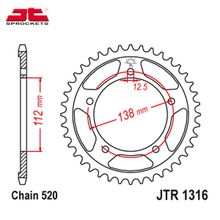 JT JTR1316.41 звезда задняя (ведомая), 41 зуб