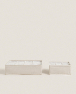 Коробка для хранения Zara Home, хлопок, бежевый, 7294/099