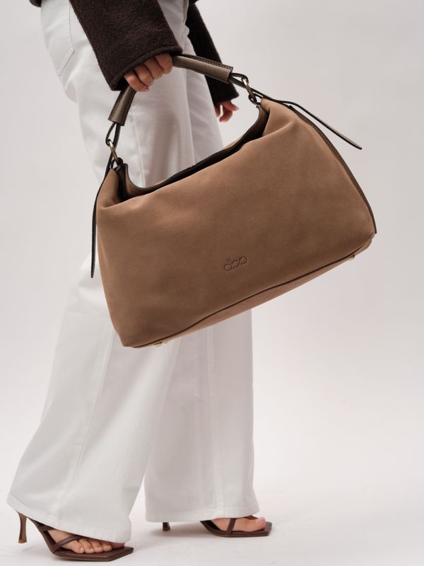 Замшевая сумка Andrea DBR 31374 серо-коричневый