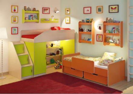 Детская стенка КарИВи Легенда 13  Дуб Молочный Лайм