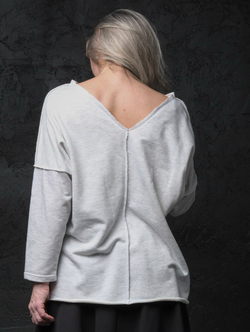 Лонгслив /двустороний/ белый меланж