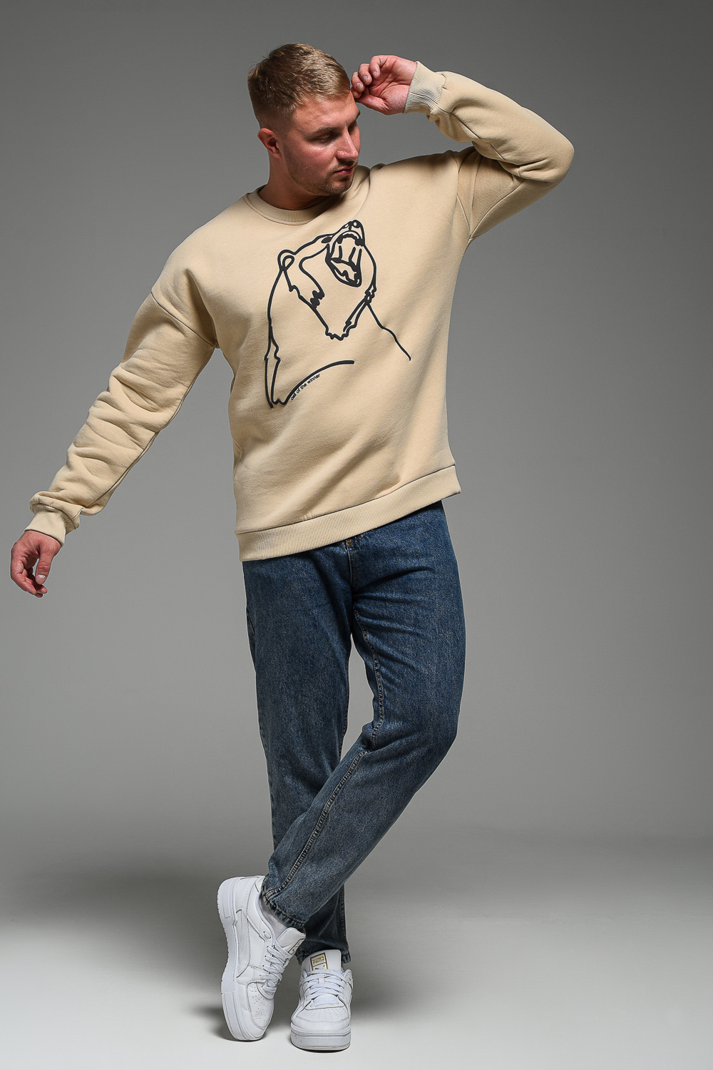 8535 Мужской свитшот оверсайз