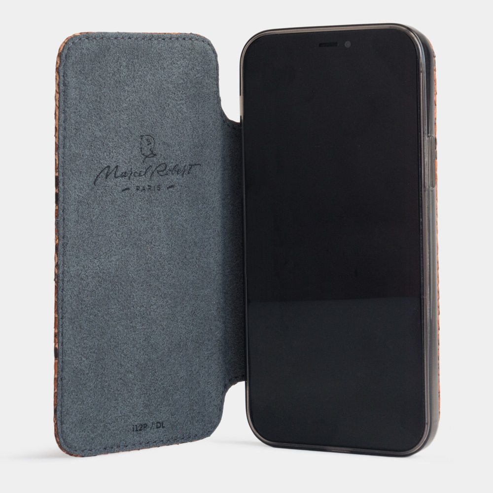 Чехол Benoit для iPhone 12 Pro Max из натуральной кожи питона, цвета Коньяк