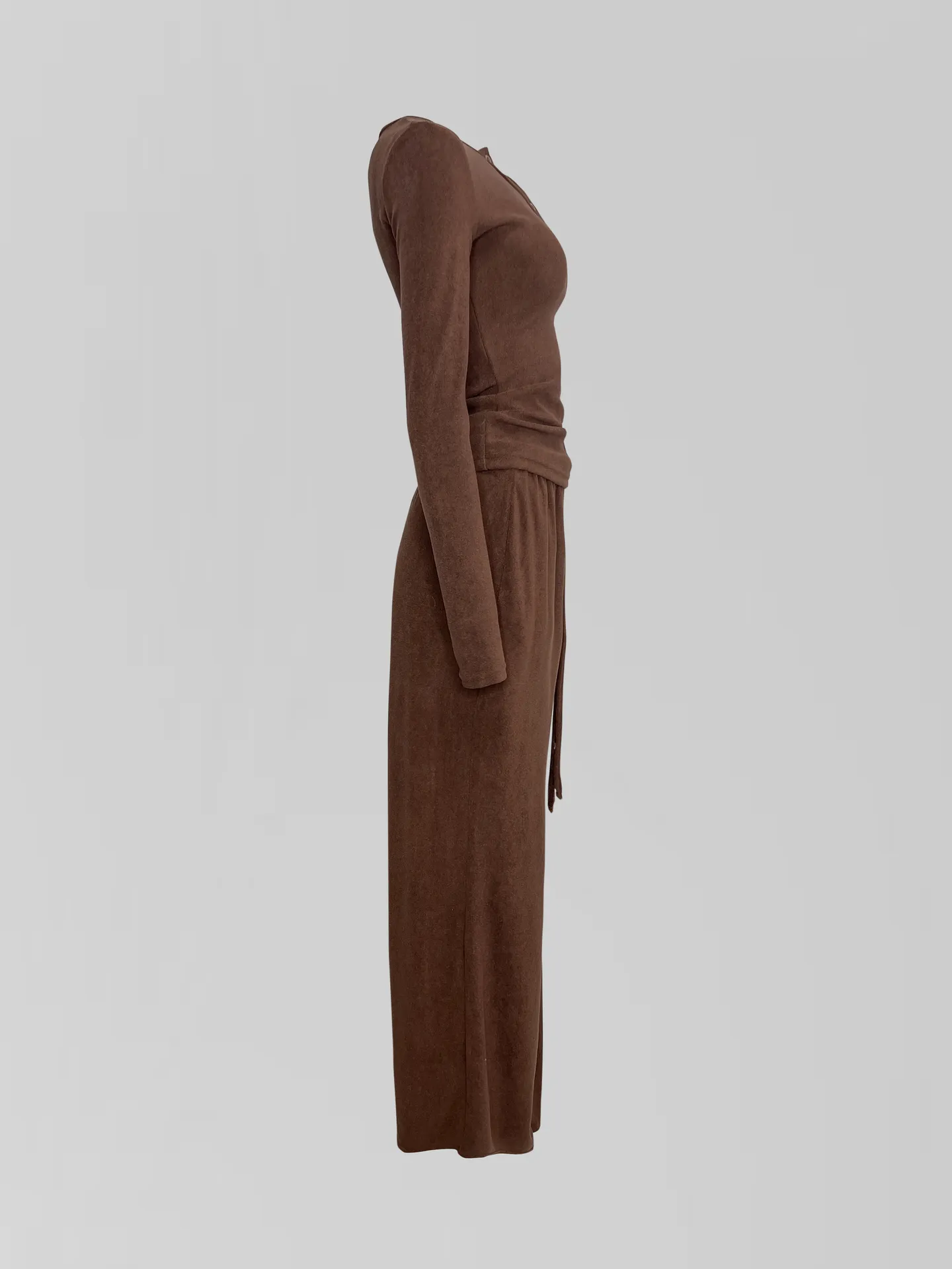 Костюм Agdali brand 1032 однотонный из лонгслива с пуговицами и широких штанов