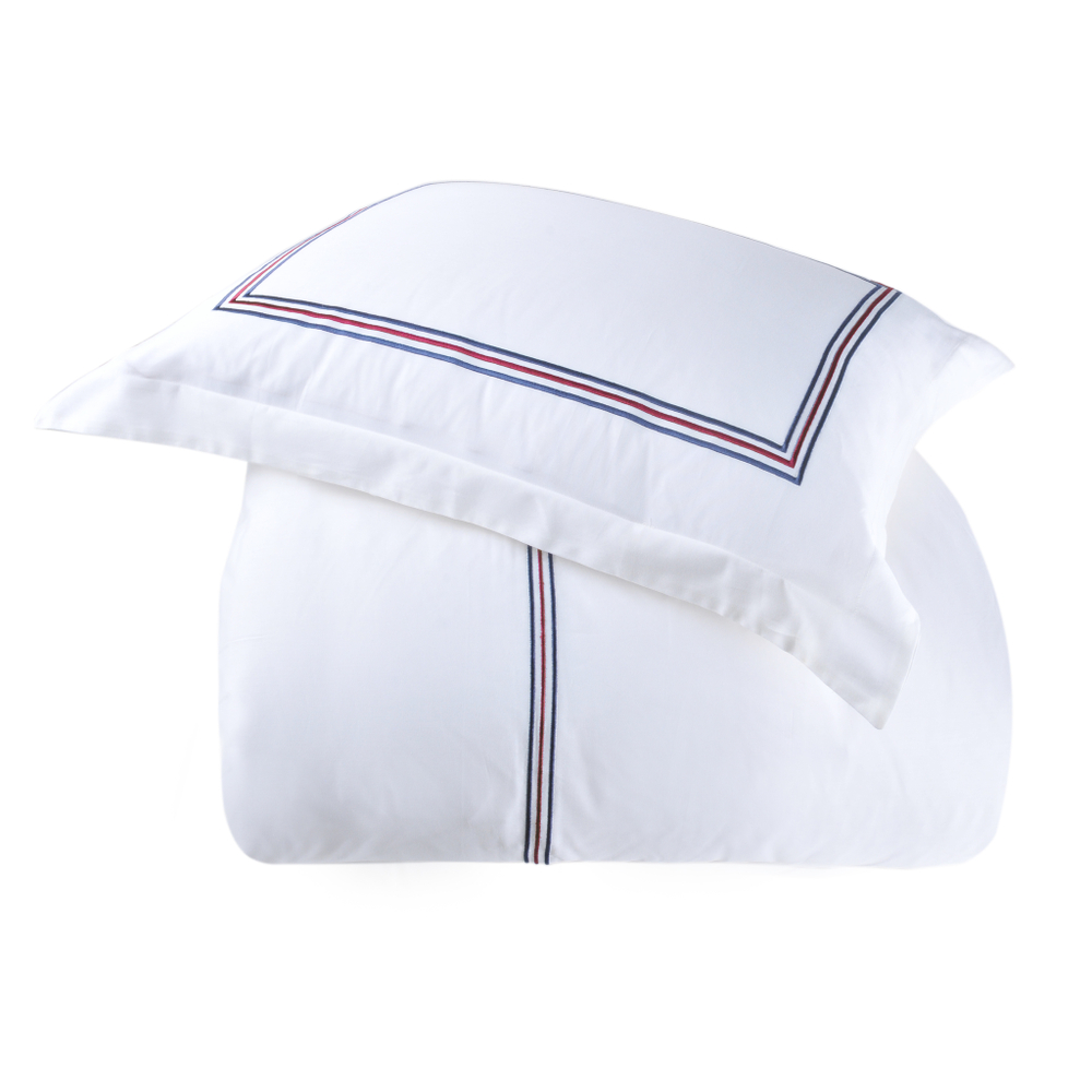 Постельное белье 2 спальное евро Casual Avenue Toscana с синей и красной вышивкой