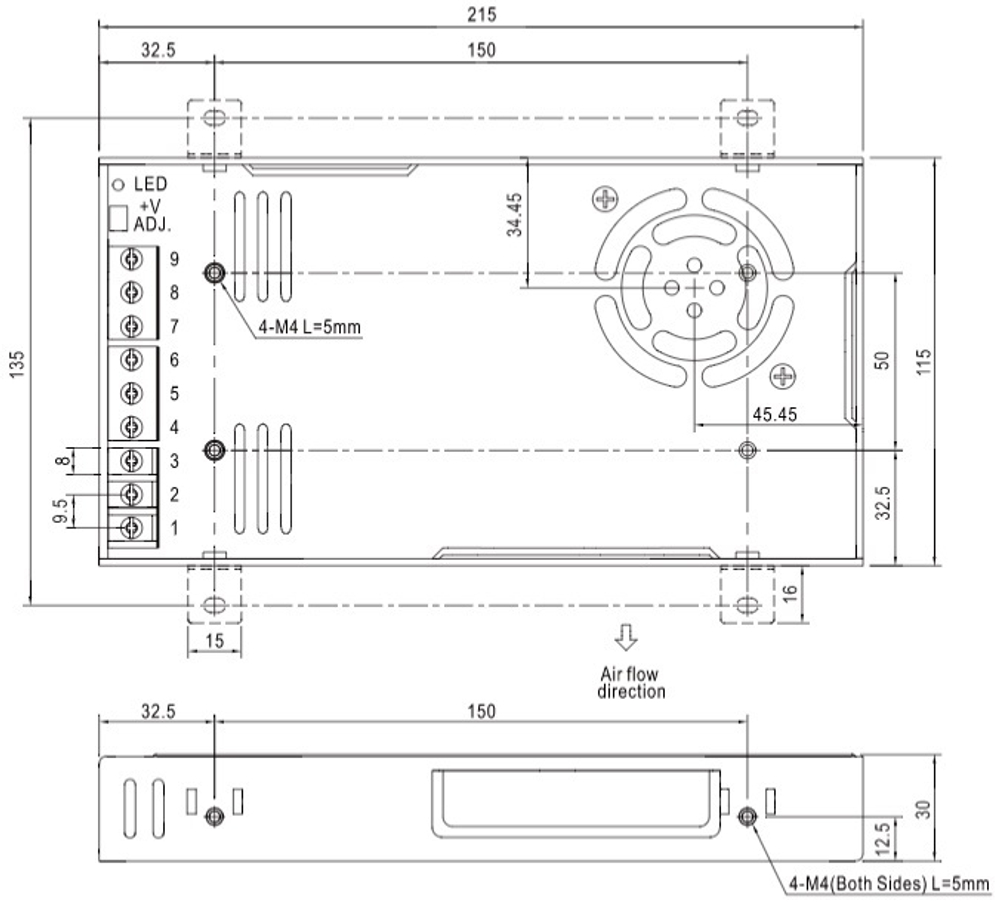 Преобразователь AC-DC сетевой Mean Well NEL-400-2.8