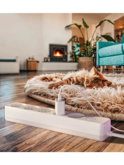 Удлинитель сетевой для розетки ФОТОН выключателем с заземлением, белый ГОСТ