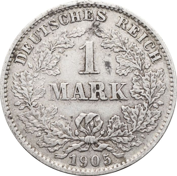 1 марка 1905 Германская Империя "E"