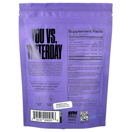 ONE OF ONE, Hydration, цитрусовая добавка, 30 пакетиков, 189 г (6,67 унции)