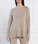 Хлопковый свитер maglia Beatrice B - коричневый(22FA8288CORE)