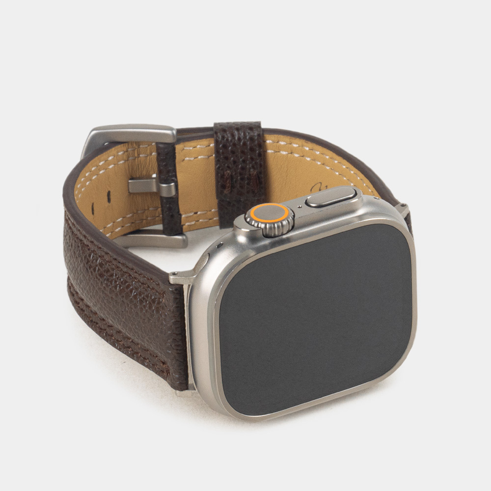 Ремешок для Apple Watch Ultra 49mm из кожи сафьяно, коричневого цвета