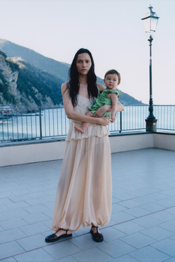 ZARA ОДНОТОННОЕ ПЛАТЬЕ И ТРУСЫ ИЗ 100% ЛЬНА, ЗЕЛЕНЫЙ