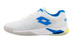 Мужские кроссовки теннисные Lotto Mirage 100 II SPD - all white/dodgers blue/солнечно-лаймовый