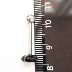 Штанга 16 мм для пирсинга языка "Яркое сердце", толщина 1,6 мм. Сталь, акрил. 1 шт