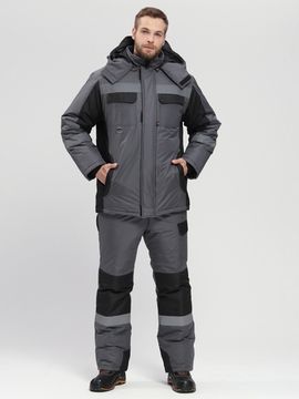 Костюм зимний "Вектрон-2" СОП полукомбинезон (т.серый/черный)
