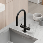 Смеситель для кухни Sancos Lucia с гибким изливом, цвет матовый черный/черный, арт. SC4004MB