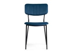 Стул на металлокаркасе Фиер морской / черный глянец