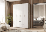 Шкаф для одежды распашной с полками и штангой 4 створки Браш Графит/Дуб Юкон 160х 51х 223 см