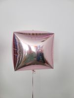Шар А 3D КУБ 15" Б/РИС Металлик Rose Gold (Розовое золото) (БГ-19)