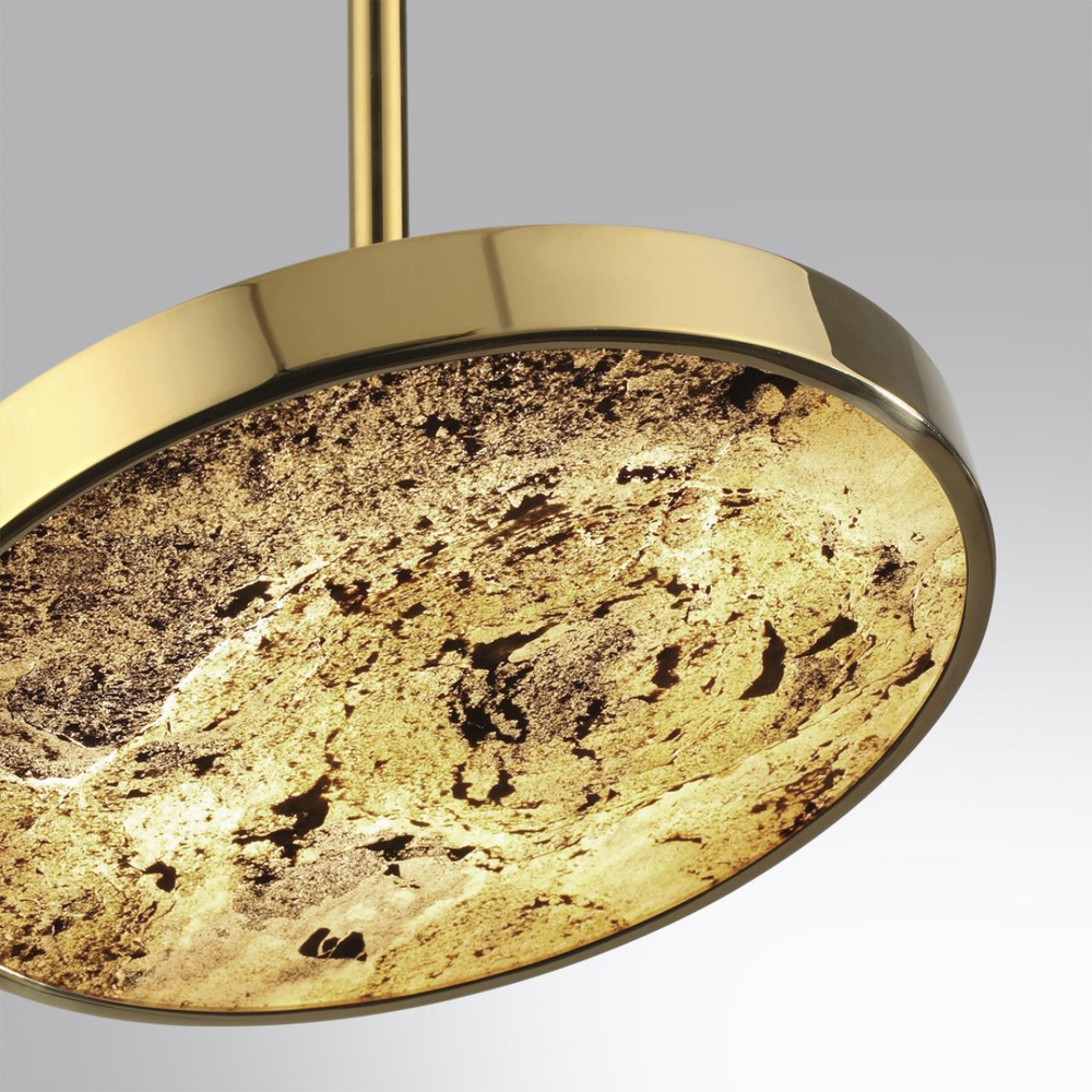 5079/15L L-VISION ODL24 534 зол./серо-бежевый/металл/натур.камень/акрил Подвес с переключ.цветов.темпер. LED 15W 3000К/4000K/6000K BERGI