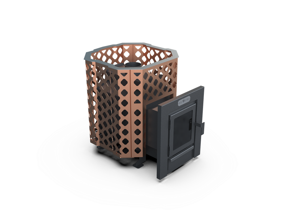 Банная печь Душа- 15 Сетка Ремейк стекло 8мм