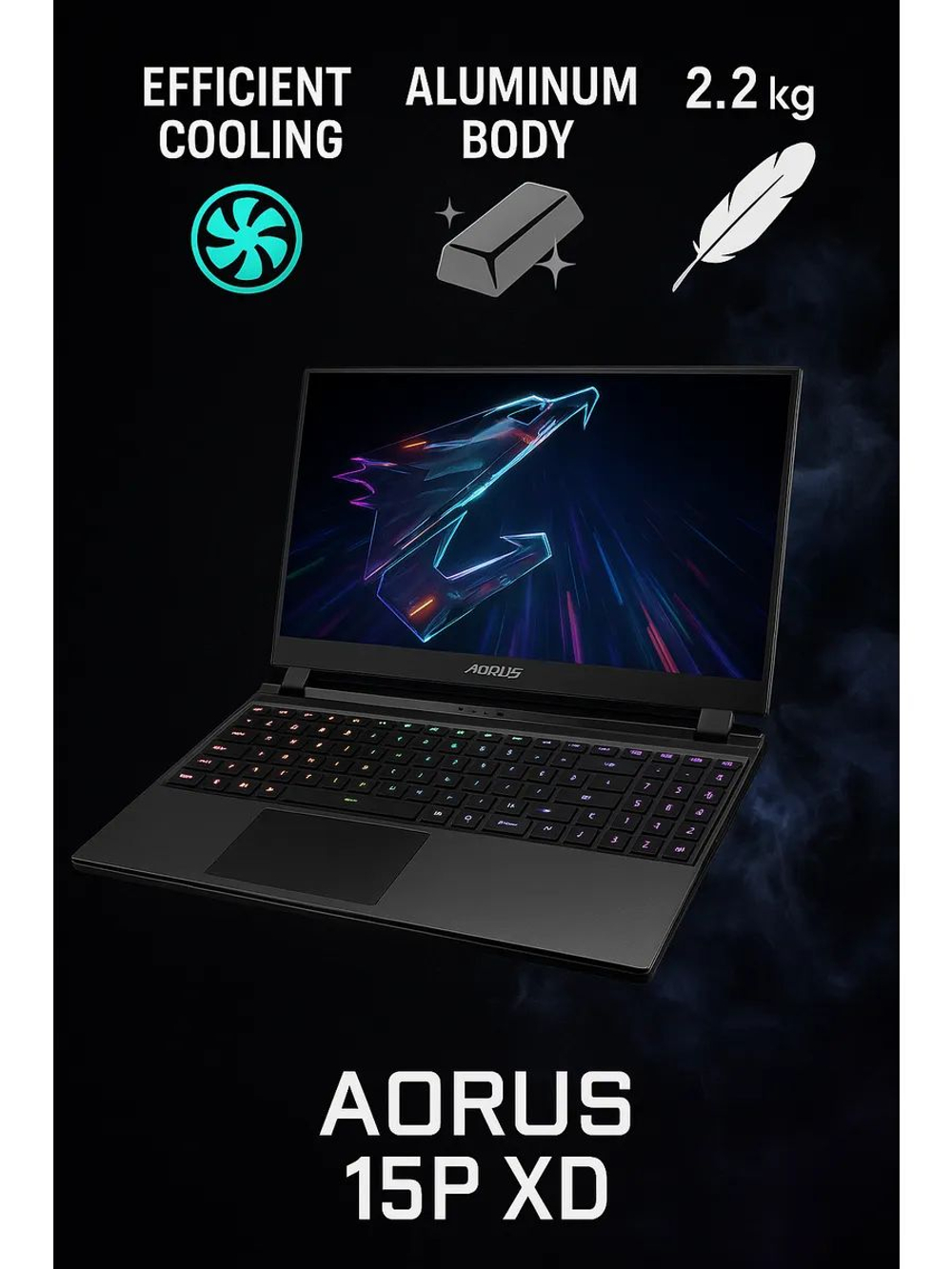 Ноутбук AORUS 15P XD Core i7 RTX 3070 16 ГБ SSD 512 ГБ