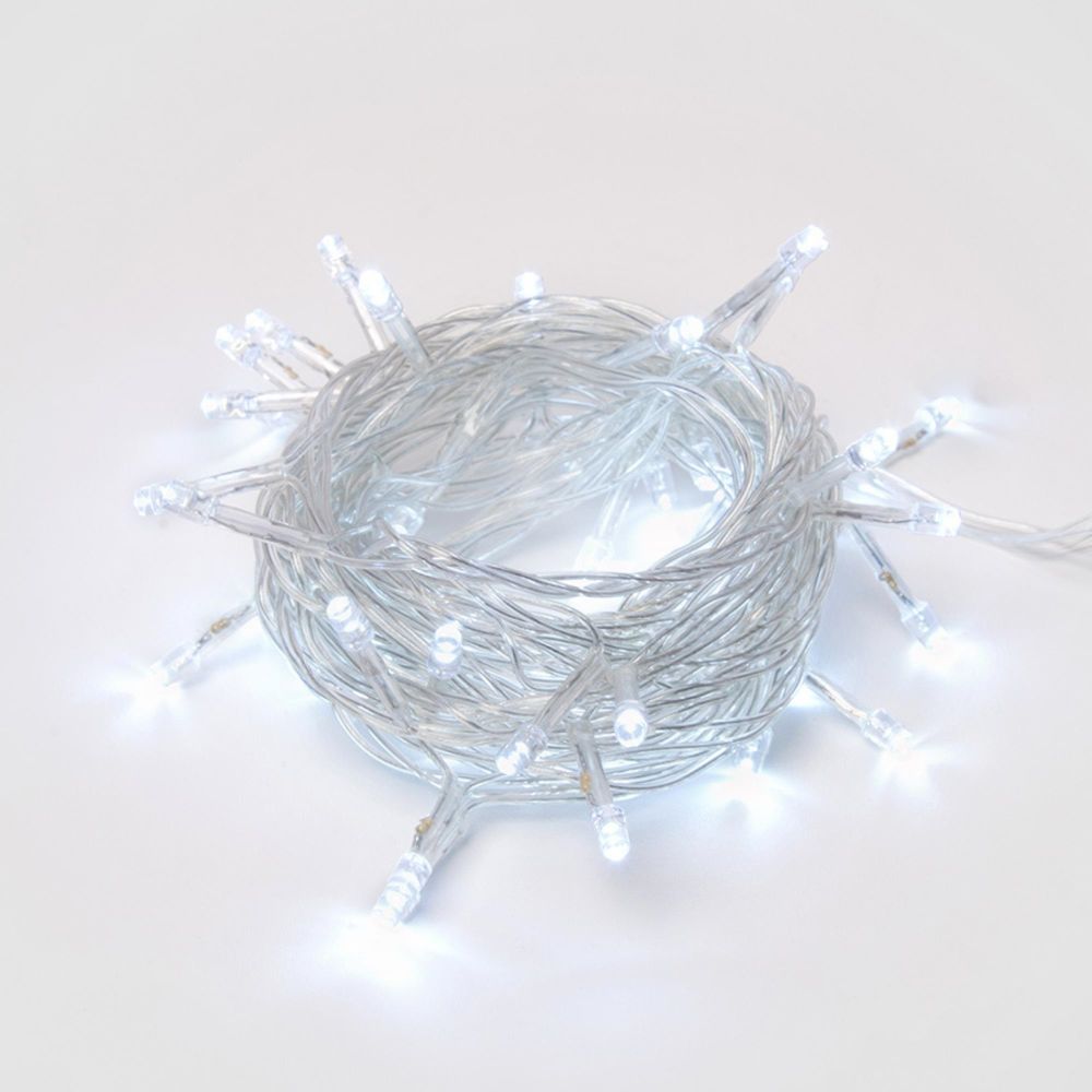 ULD-S0500-050-DTA WHITE IP20 Гирлянда светодиодная с контроллером. 5м. 50 светодиодов. Белый свет. Провод прозрачный. ТМ Uniel