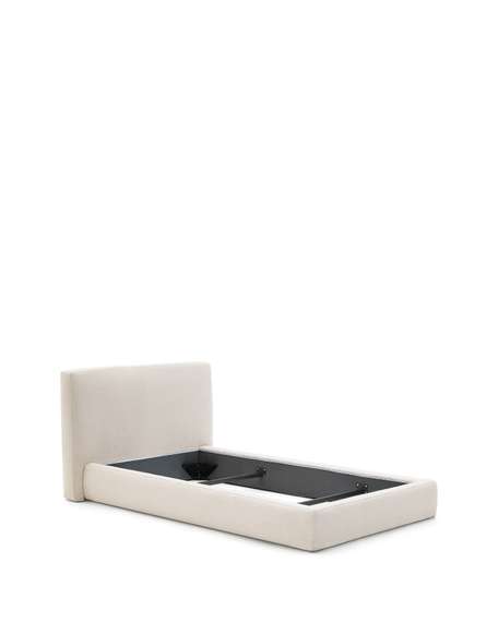 Кровать Blok бежевая со съемными чехлами под матрас 90х200 см