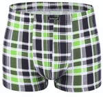 Мужские хлопковые трусы-боксеры в клетку (Размер: M) (Цвет: синий с голубым)