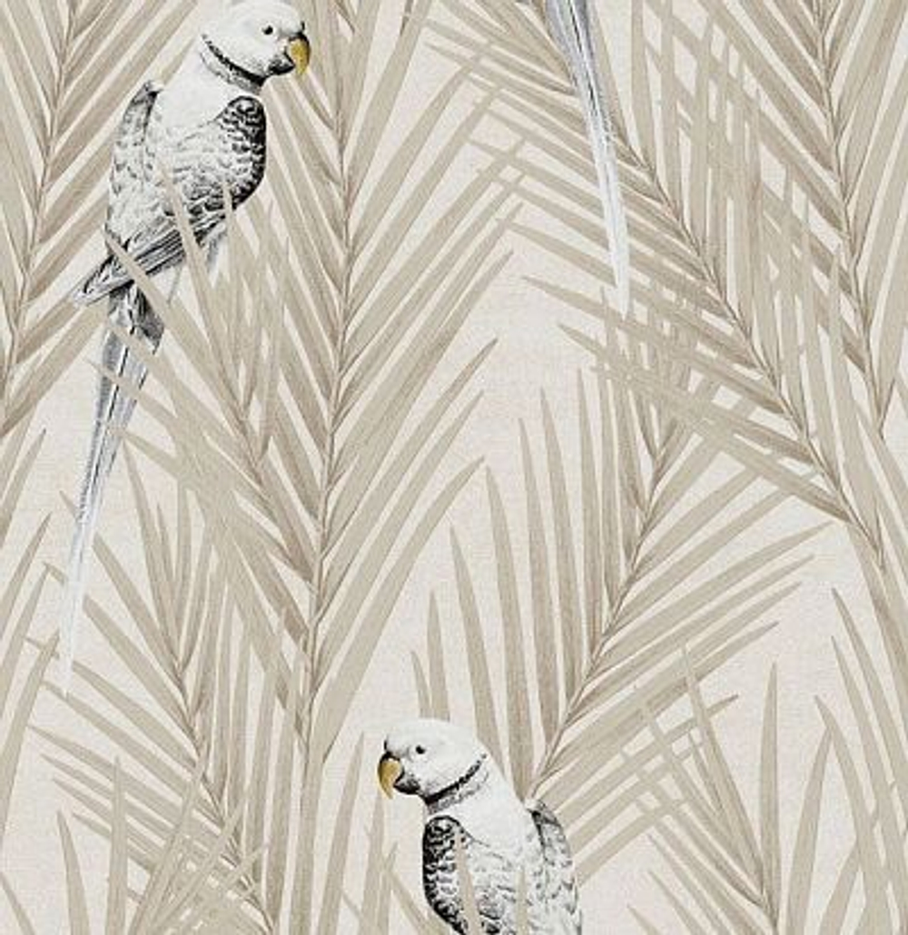 Яркие попугаи в монохромных джунглях, имитация объема в сложной технике нанесения чернил.