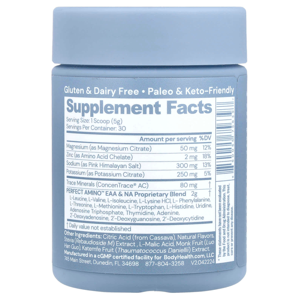 BodyHealth, Perfect Amino ™, электролиты, ягодная смесь, 150 г (5,3 унции)