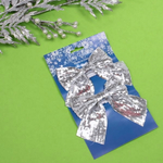 Бант на ёлку "Блеск" 12*14 см (набор 2 шт), Серебро (Серпантин)