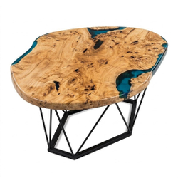 Стол свободной формы из капового тополя BIONIC 170