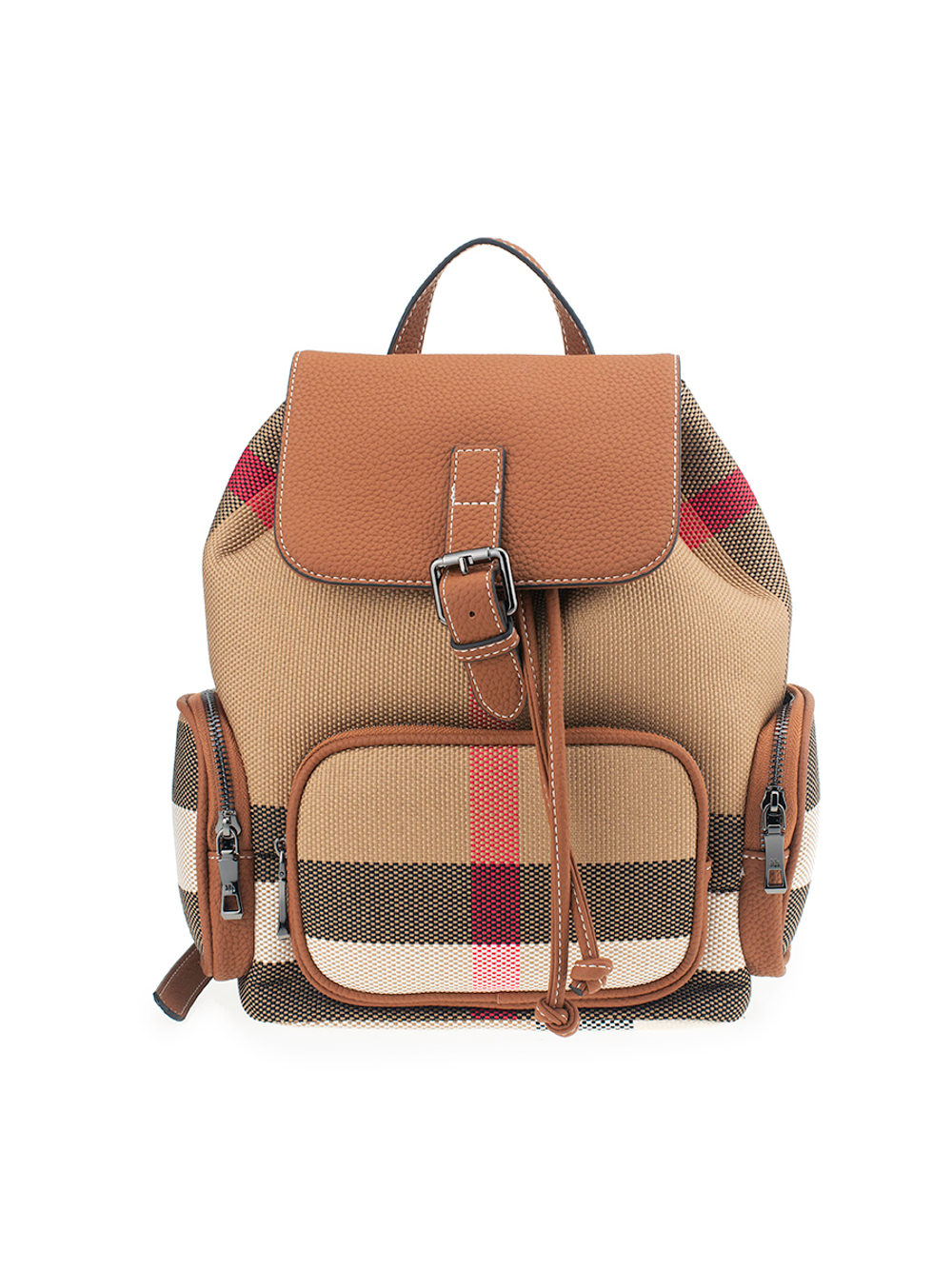 3609BROWN Рюкзак жен., иск.кожа + текстиль