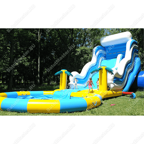 Надувная водная горка с бассейном «Пляжный оазис», 17*6*7 м