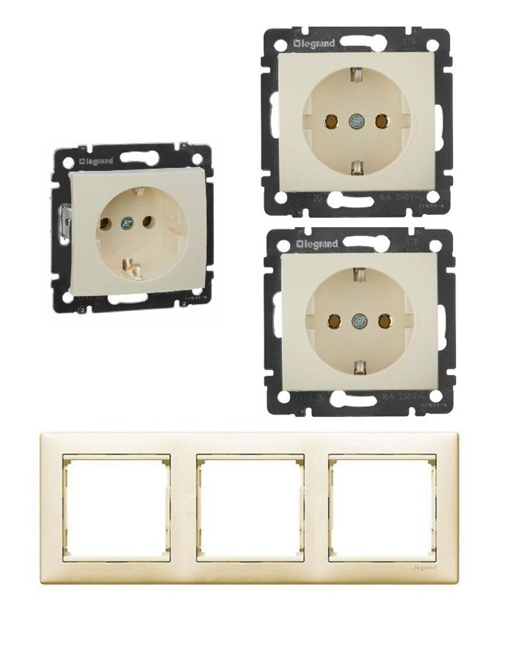 Legrand розетка 4320 с рамкой 3 с/к