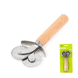 Нож для нарезки мучных изделий двойной 7*2*15см. (нержавеющая сталь, дерево)