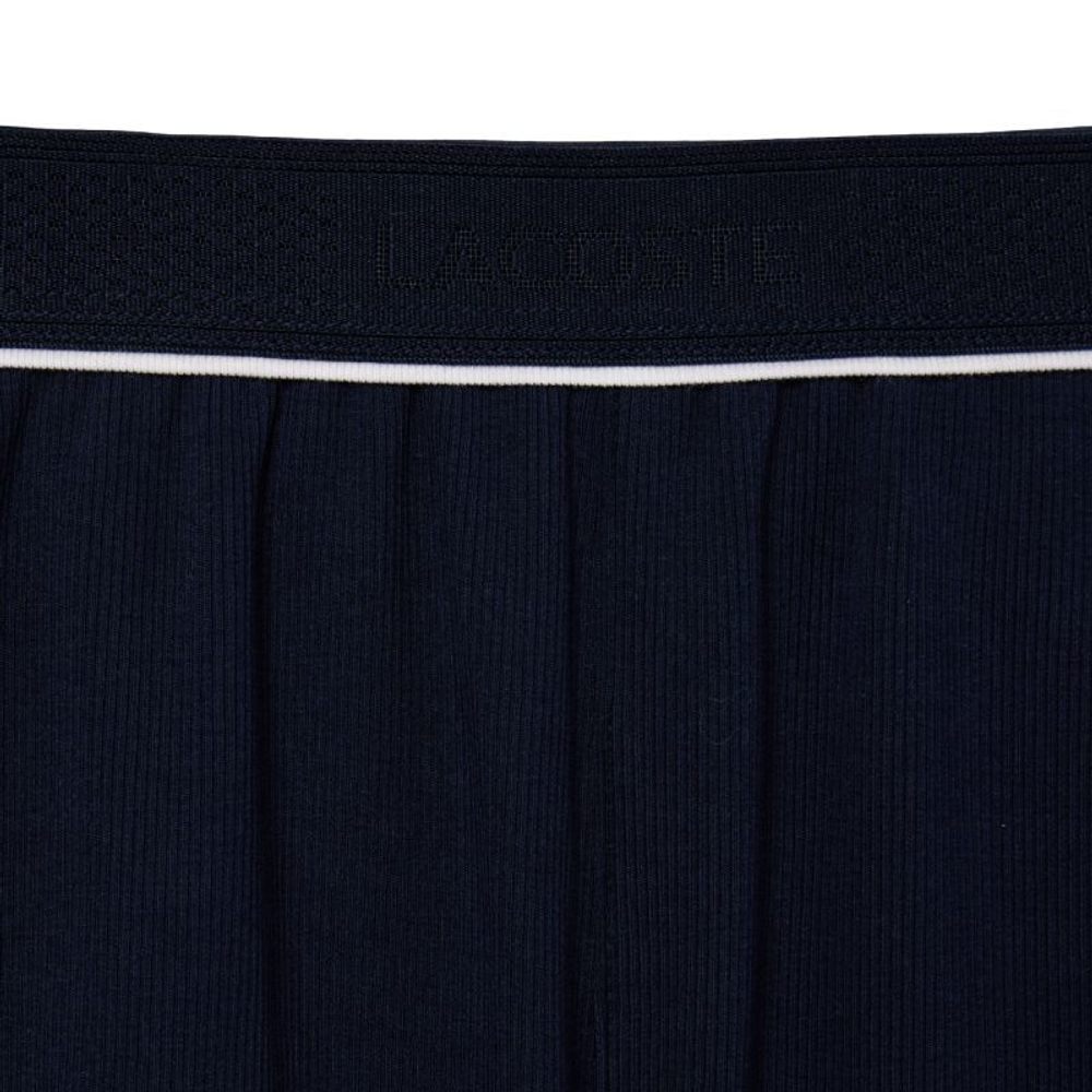 Женские шорты теннисные Lacoste Пижамный комплект из хлопка в рубчик